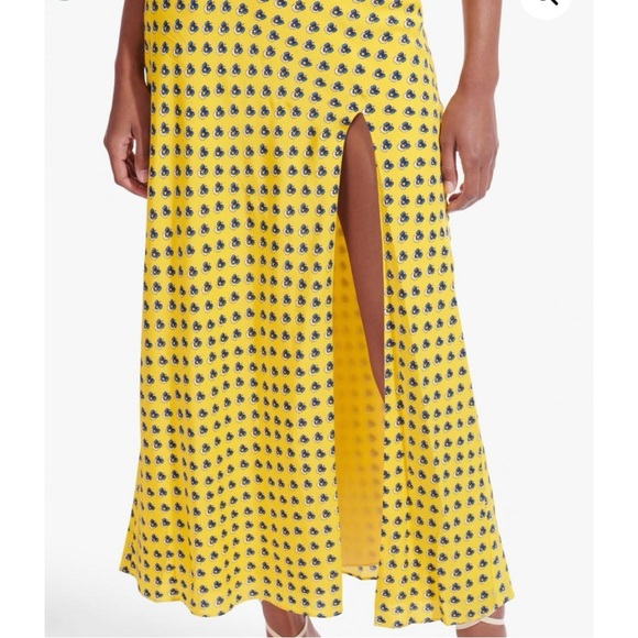 Staud Bellamy Dress in Soleil Calico / Lace Up Backless Maxi Dress w/ Slit - Picture 5 of 16